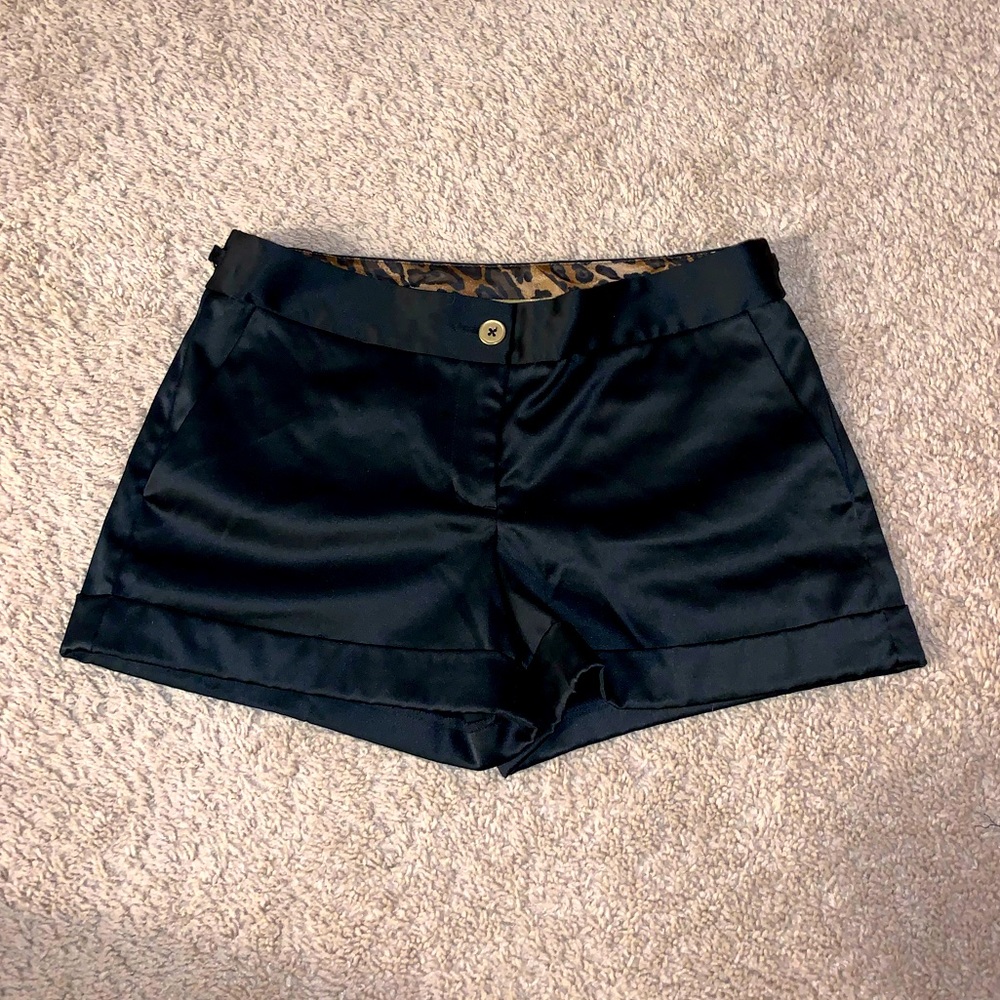 Express Black Satin Shorts